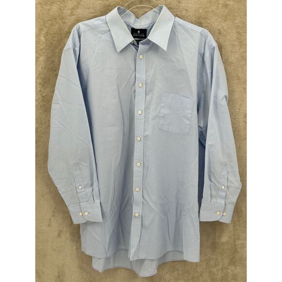 Stafford Shirt Mens 17 Blue Regular Fit Button Up Long Sleeve‎ Dress Performance - Picture 1 of 10